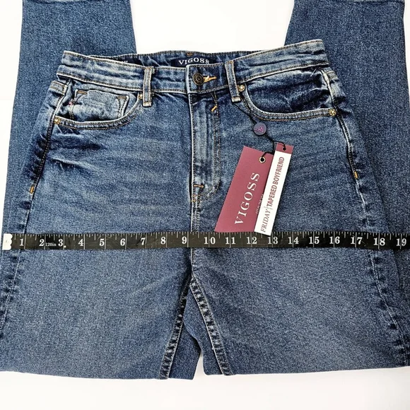 Vigoss Friday Women's High Rise Tapered Boyfriend Medium Wash Jeans Size 26 NWT - Picture 12 of 15